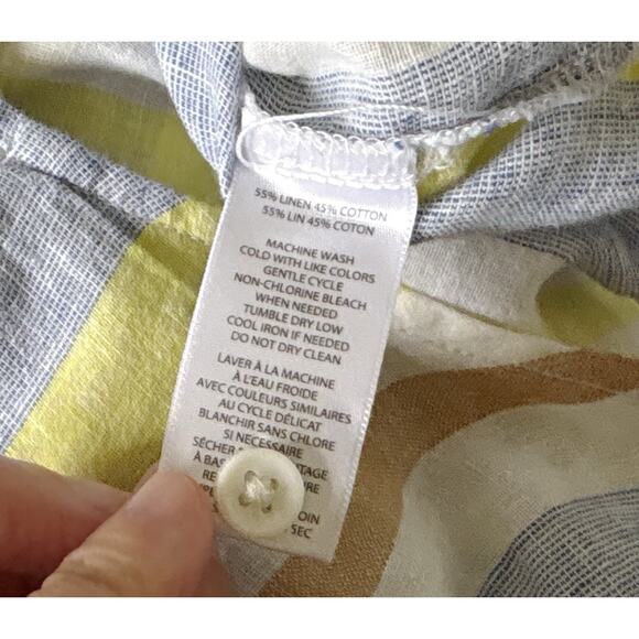 BEACH LUNCH LOUNGE Womens Size XS Sleeveless Tied Button Up Linen Blend Shirt - Picture 6 of 7